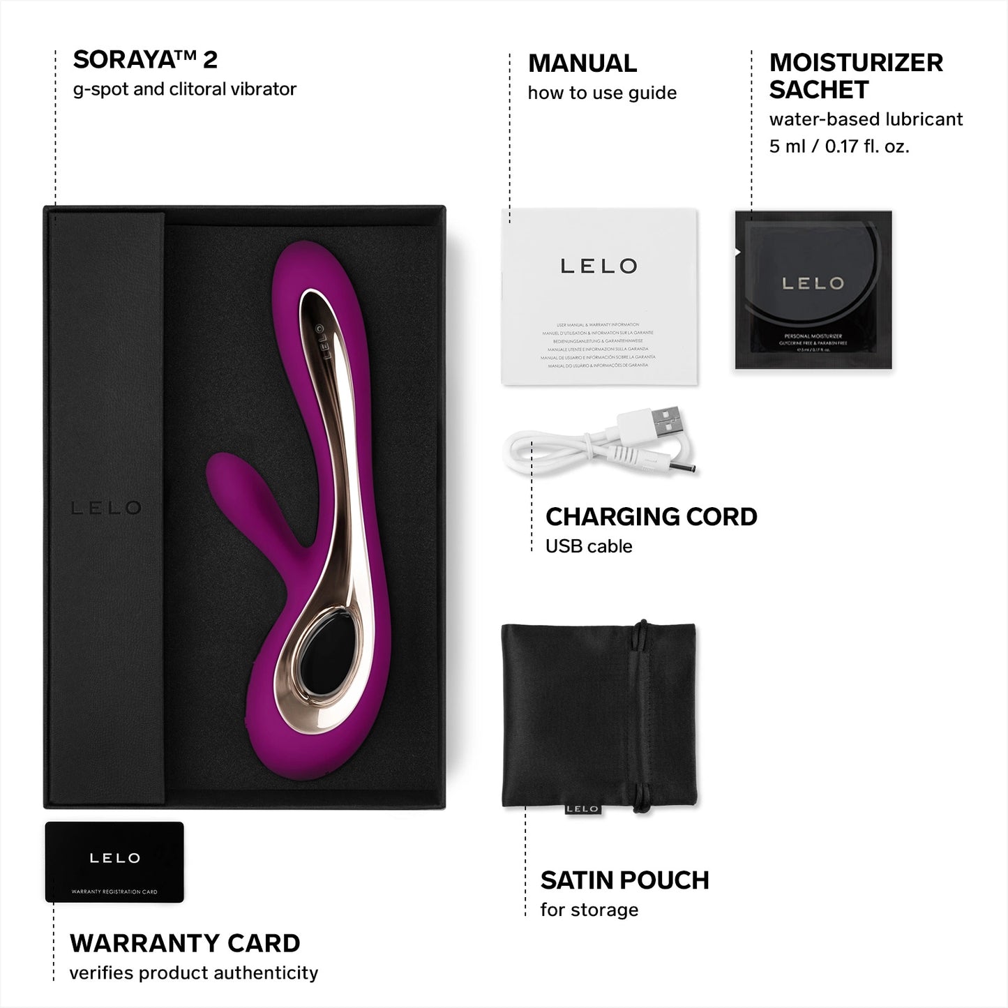 SORAYA™2 Vibrador de Luxo c/Estimulação Dupla para Clitóris e Ponto G