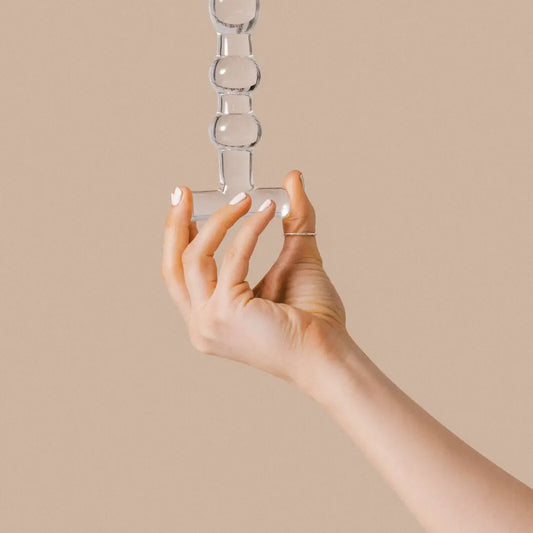 TANSY ANAL Dildo Vidro para Diversão Anal c/Temperatura 15cm