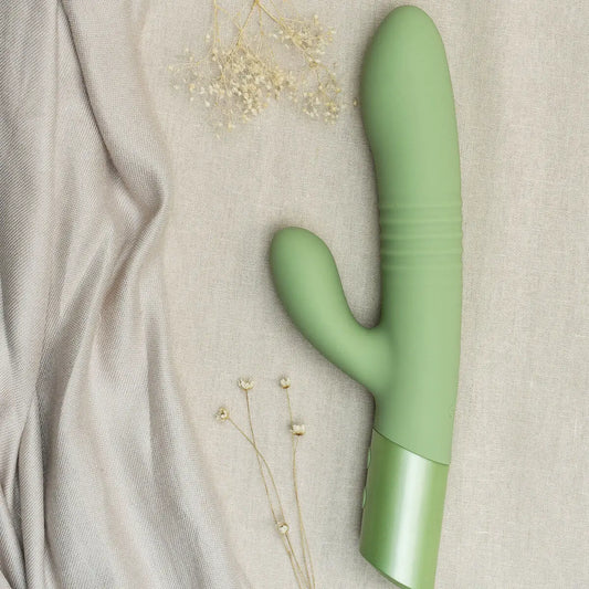 YARROW Vibrador c/Movimento Penetração e Estimulação Clitoriana em Silicone Sustentável