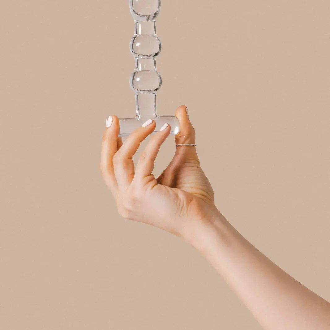 TANSY ANAL Dildo Vidro para Diversão Anal c/Temperatura 15cm